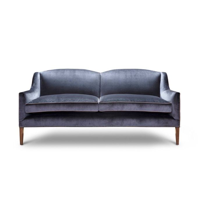 Edgar sofa in Capri silk velvet - Midnight