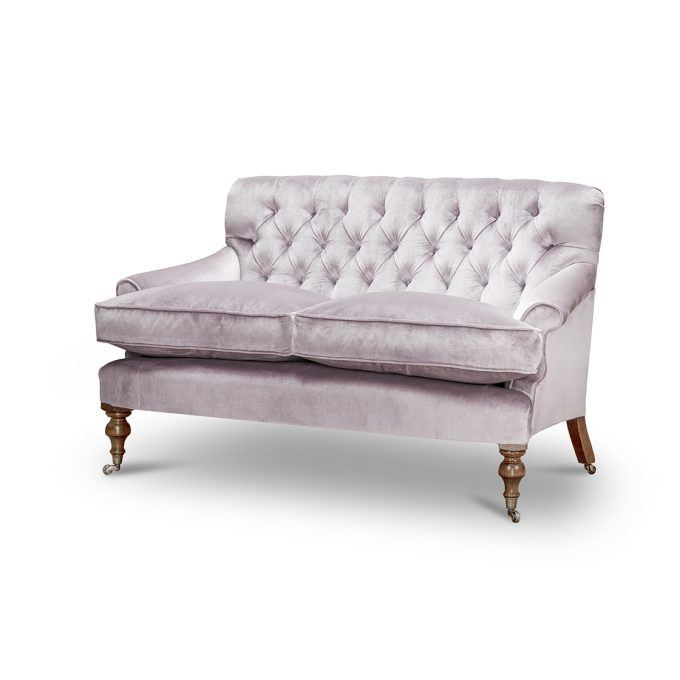 Emily 2 seater sofa in Capri silk velvet - Blush