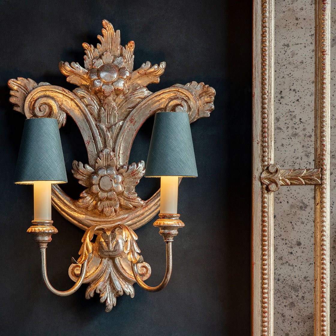 Baroque light in Antiqued silver - Beaumont & Fletcher