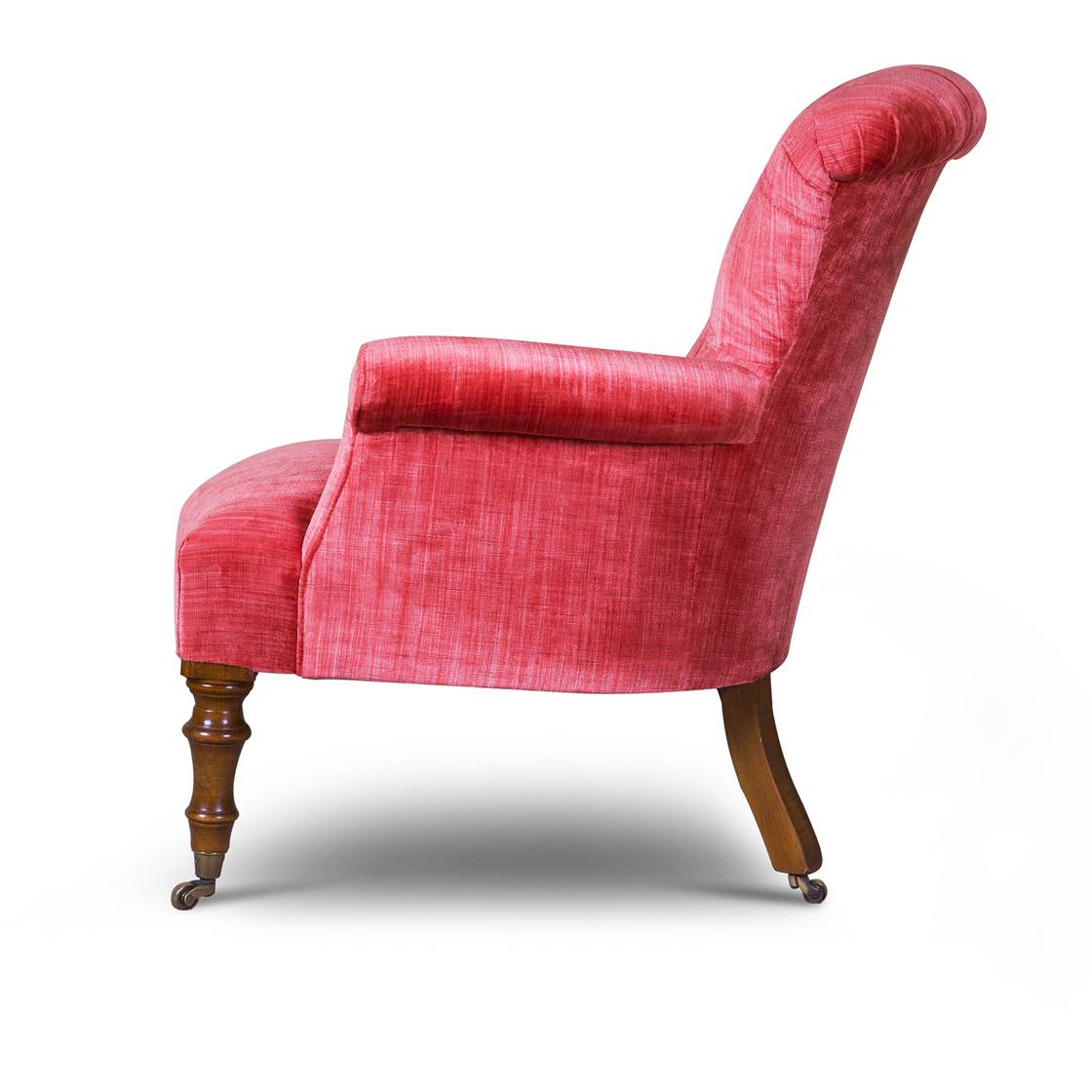 Victorian chair in Como silk velvet - Pompeiian red - Beaumont & Fletcher