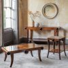 Duke console table in Walnut with Duke side and coffee tables, and Orbis mirror - Beaumont & Fletcher