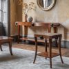 Duke console table in Walnut with Duke side and coffee tables, and Orbis mirror - Beaumont & Fletcher