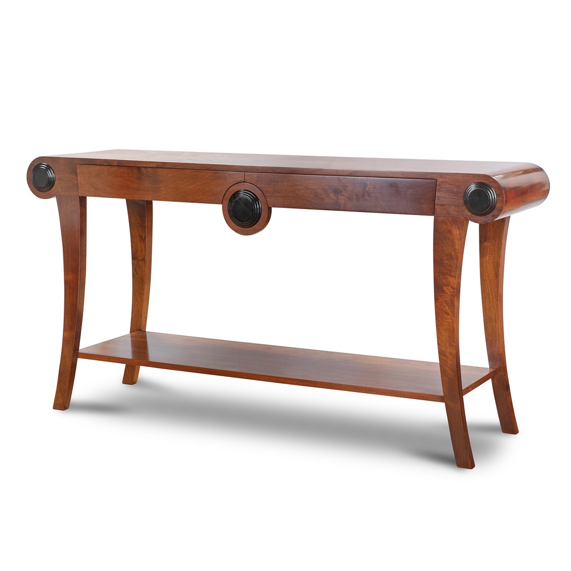 Duke console table in walnut and ebonised details - Beaumont & Fletcher