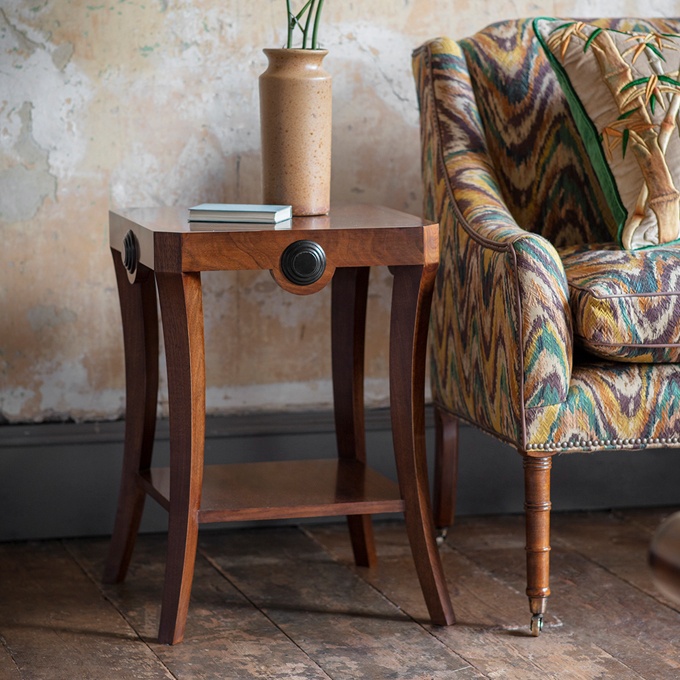 Duke side table in walnut and ebonised details