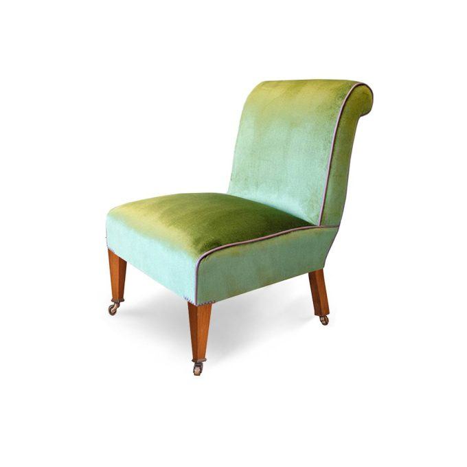 Milo chair in Capri silk velvet - Georgian green