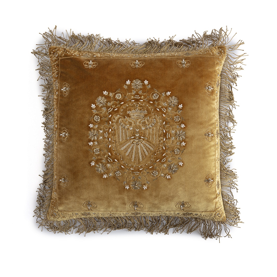 Beatrice cushion in Capri silk velvet - Cinnamon - Beaumont & Fletcher