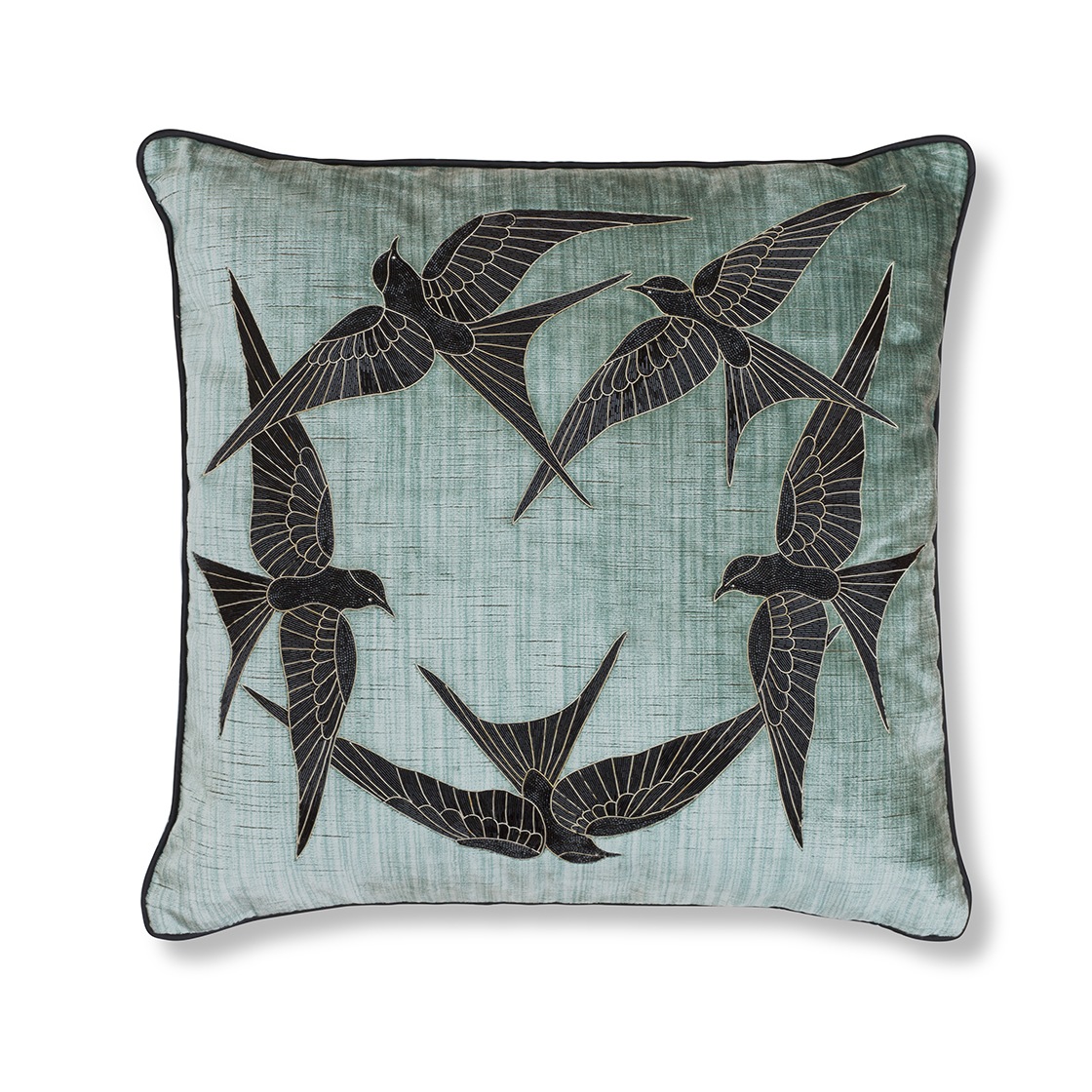 Elvira cushion in Como silk velvet - Teal Elvira cushion in Como silk velvet - Teal