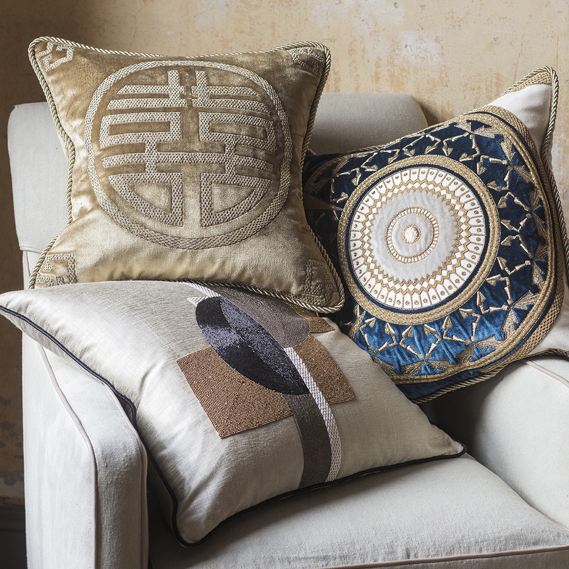 Ettore Cushion in Capri silk velvet - Prussian Blue Ettore Cushion in Capri silk velvet - Prussian Blue