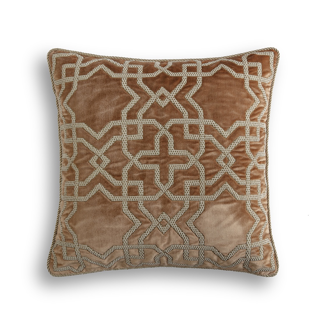 Habibi cushion in Capri silk velvet - Copper - Beaumont & Fletcher