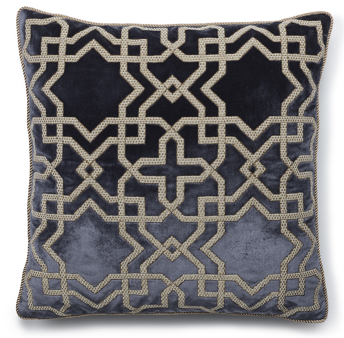 Habibi cushion in Capri silk velvet - Charcoal