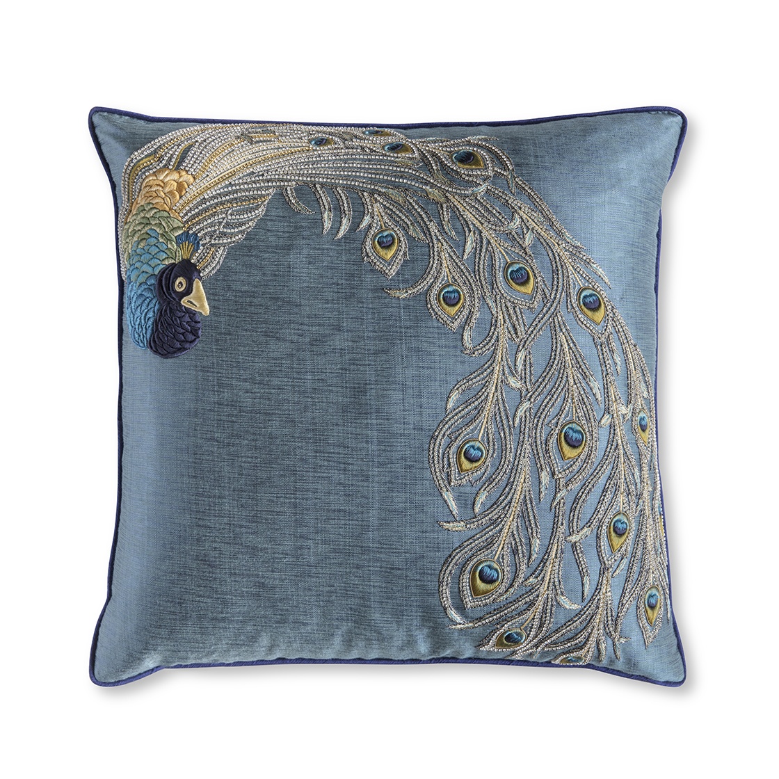 Pavo cushion in Lagan silk - Starling - Beaumont & Fletcher