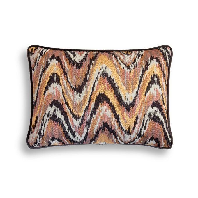 Kyma cushion - Havana backed and piped in Capri silk velvet - Midnight