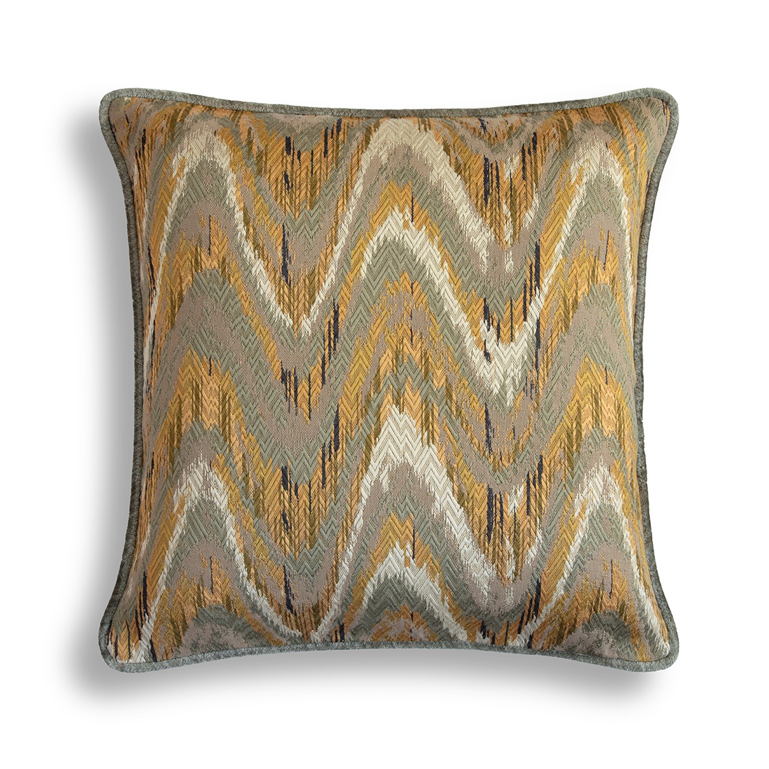 Kyma cushion - Heritage backed and piped in Como silk velvet - Moss - Beaumont & Fletcher