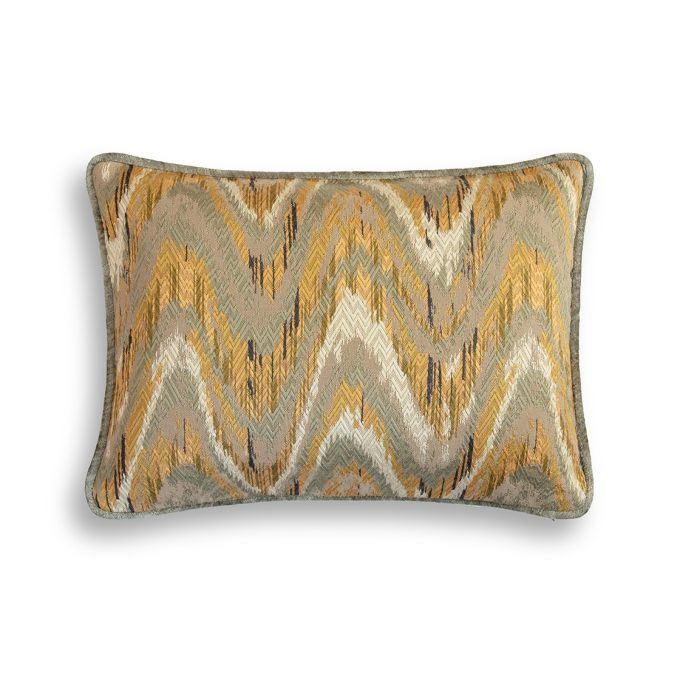 Kyma cushion - Heritage backed and piped in Como silk velvet - Moss