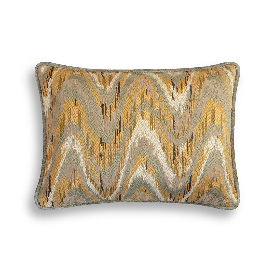 Kyma cushion - Heritage backed and piped in Como silk velvet - Moss - Beaumont & Fletcher