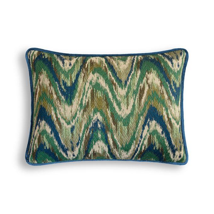 Kyma cushion - Sherwood backed and piped in Capri silk velvet - Prussian blue