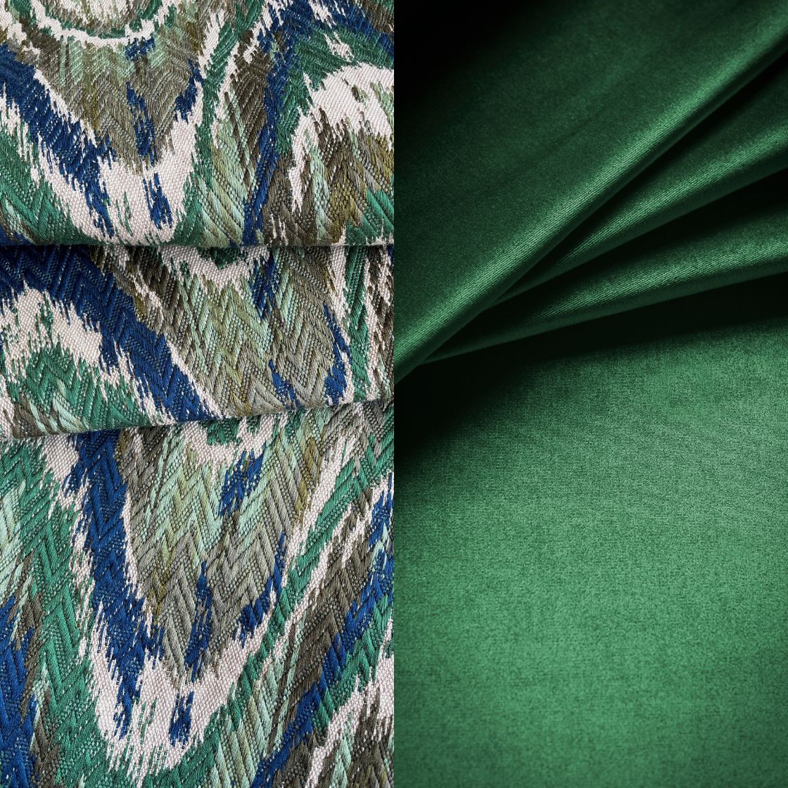 Kyma - Sherwood with Capri silk velvet - Emerald - Beaumont & Fletcher