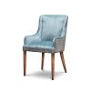 Calypso carver dining chair in Como silk velvet - Teal - Beaumont & Fletcher