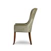 Kingsley carver dining chair with Zola Antique gold embroidery in Como silk velvet - Fern - Beaumont & Fletcher
