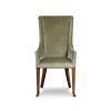 Kingsley carver dining chair with Zola Antique gold embroidery in Como silk velvet - Fern - Beaumont & Fletcher