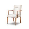 Pavilion carver dining chair with Cellini embroidery in Lagan silk - Oyster - Beaumont & Fletcher