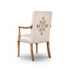 Pavilion carver dining chair with Cellini embroidery in Lagan silk - Oyster - Beaumont & Fletcher