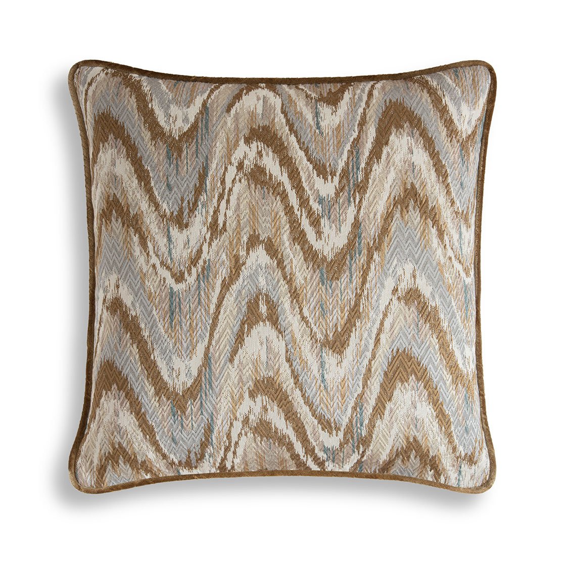 Kyma cushion - Driftwood backed and piped in Capri silk velvet - French grey - Beaumont & Fletcher