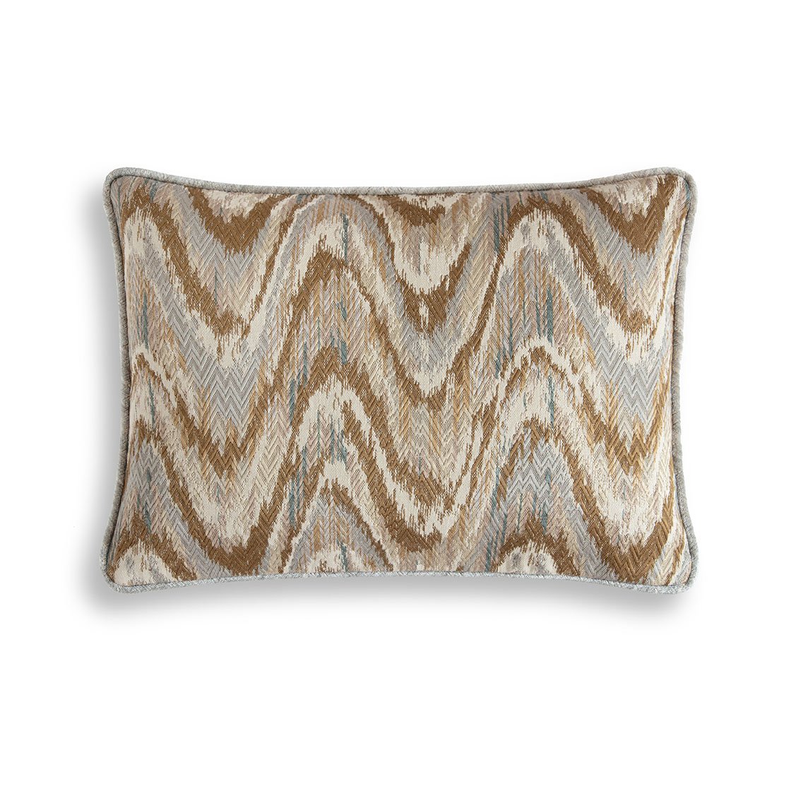 Kyma cushion - Driftwood backed and piped in Como silk velvet - Sage - Beaumont & Fletcher