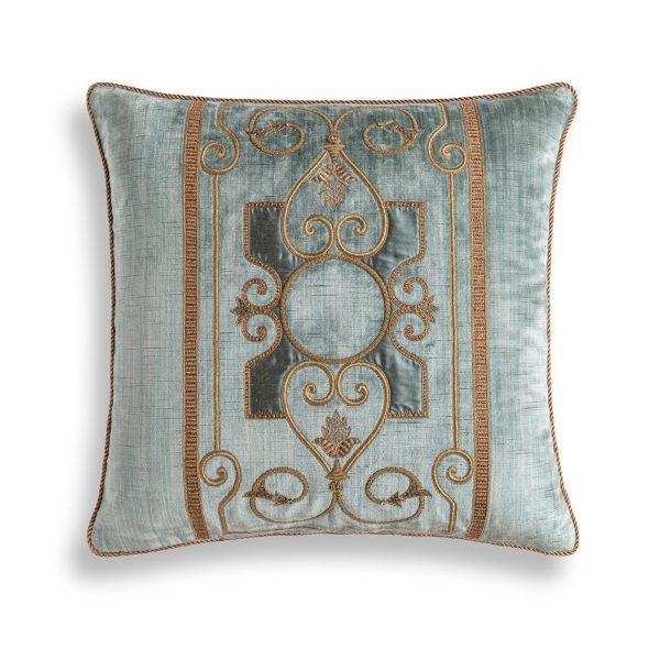 Cordoba cushion in Como silk velvet - Teal