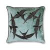 Elvira cushion in Como silk velvet - Teal