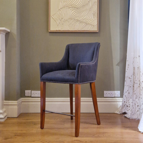 Kingsley bar stool in Bantry linen - Espresso