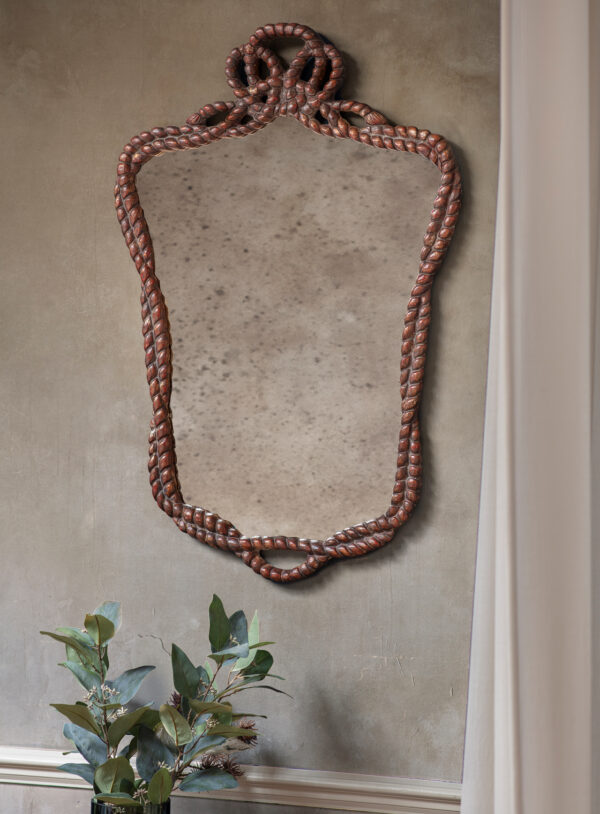 Nelson mirror in oxidised real silver