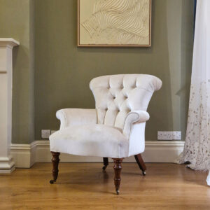 Victorian chair in Capri silk velvet - Vanilla