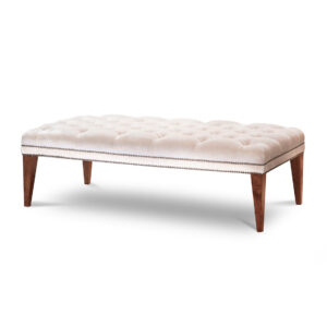 Portia footstool in Capri silk velvet - Vanilla