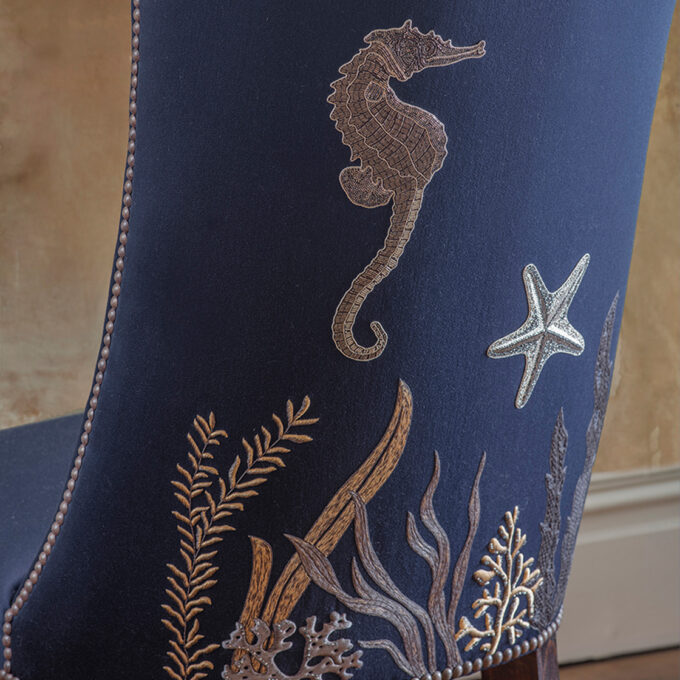Kingsley carver in Eriskay - Ink with Atlantis embroidery