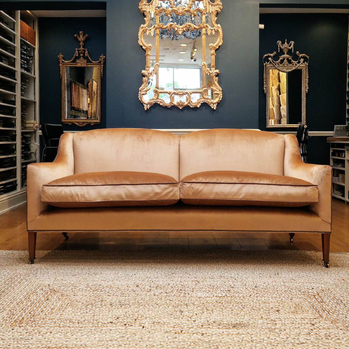 Edgar sofa 2.5 seater in Capri silk velvet - Copper