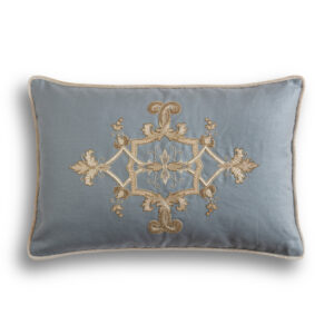 Cellini on blue waxed linen front and Capri - Vanilla back